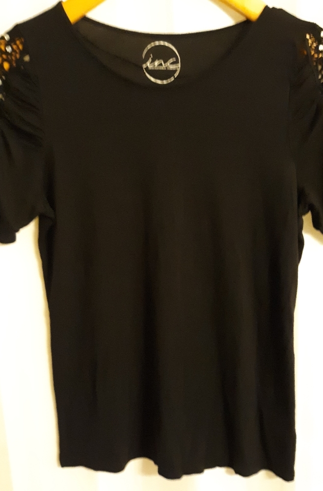 Soft short sleeve tee with sleeve embellishments